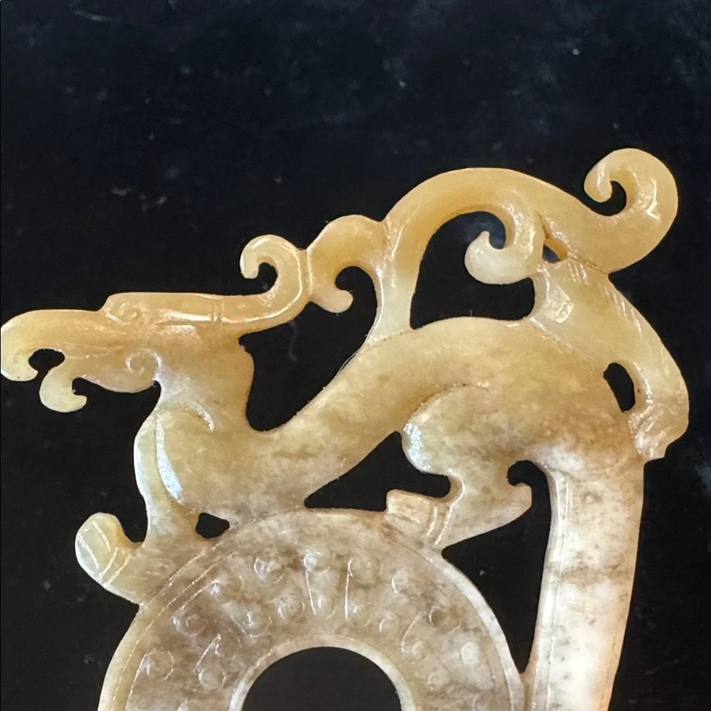 Beautiful Carved Hard Stone Dragon Plaque - Picture 3 of 10